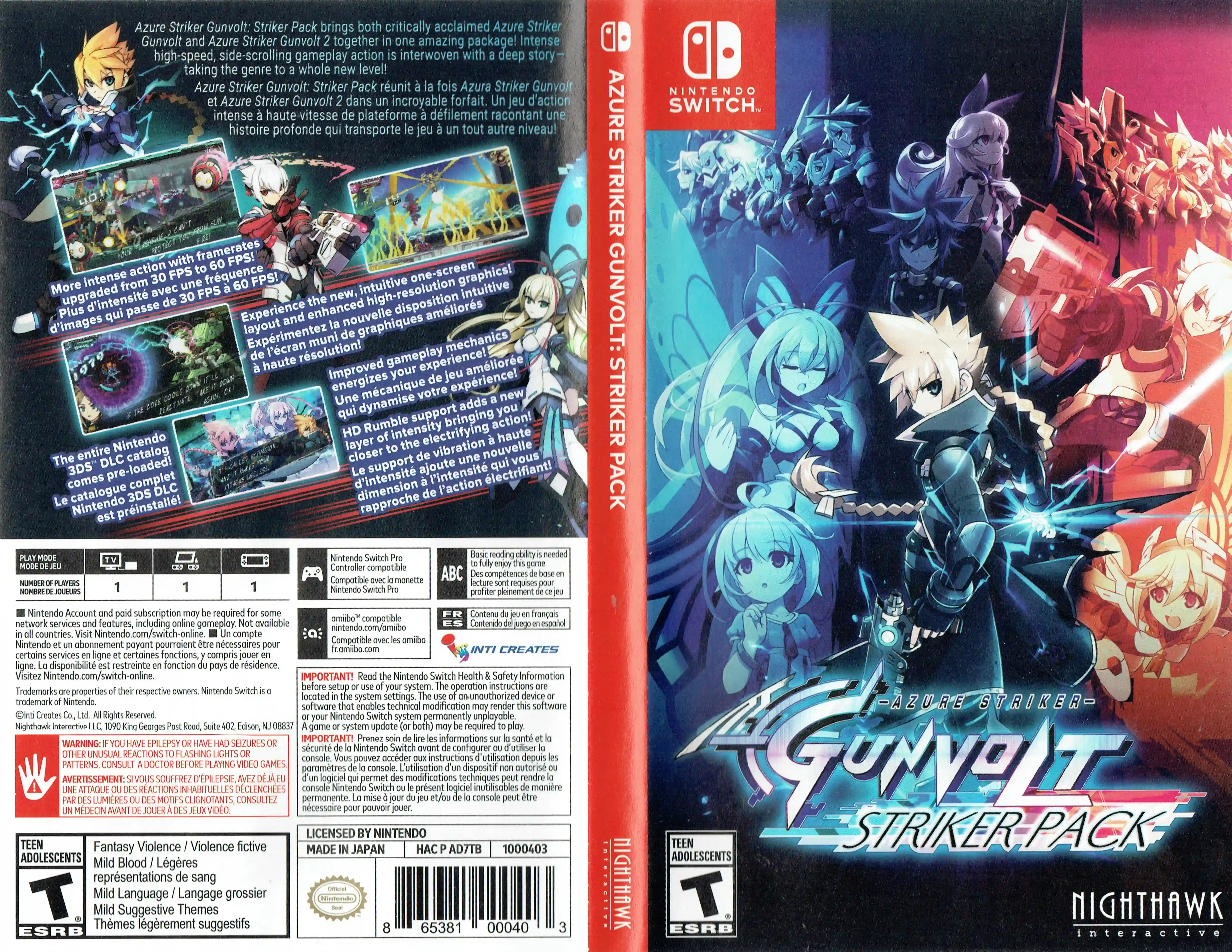 Azure Striker Gunvolt Striker Pack